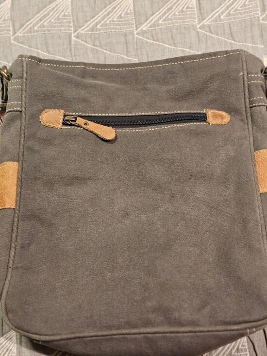 MYRA BAG BROWN CANVAS SHOULDER/CROSSBODY - Picture 2 of 11